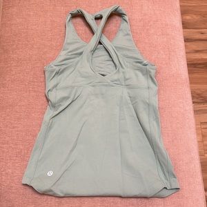 Lululemon size 2 mint green racerback tank with built-in sports bra